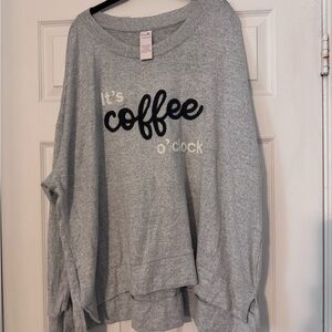 Secret Treasures Gray 'It's Coffee O'Clock' Sweater